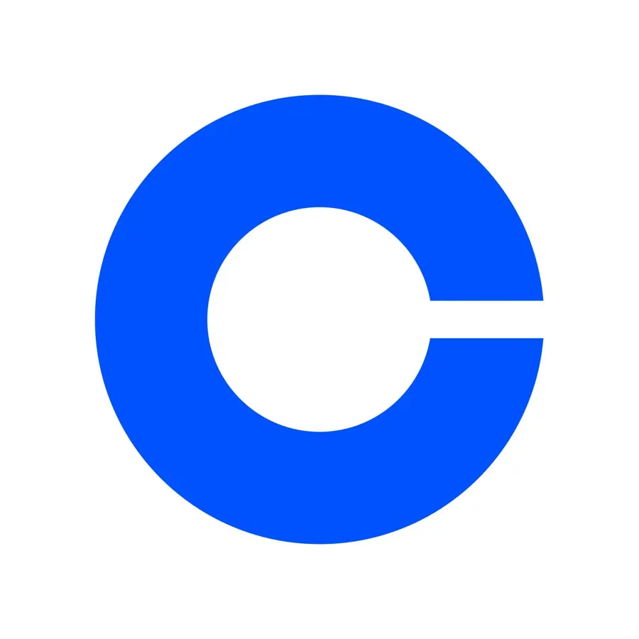 Het logo van Coinbase