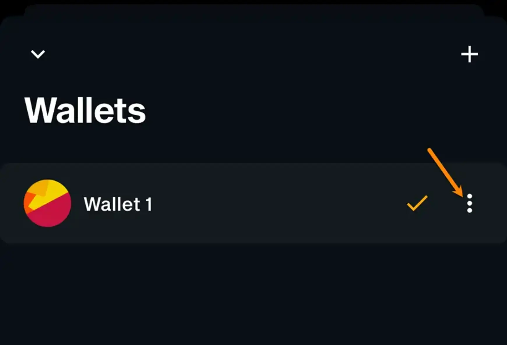 Screenshot van Ngrave app met aanwijzing naar drie puntjes